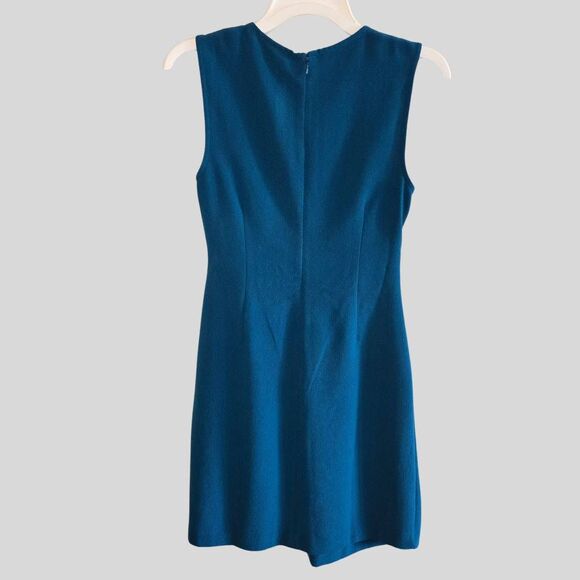 Bar III Sheath Dress Women’s Size Small Teal Blue Knotted Knee Length Work Party - Picture 2 of 15